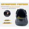imageCOFACE Mens Recovery Clogs Comfortable Walking Thick Cushion Sandals Sport Casual Orthopedic Mules with Plantar Fasciitis Arch SupportGrey Black
