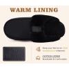 imageCOFACE Womens Memory Foam Cushion Slippers Warm Cozy Fuzzy Faux Fur Winter House Shoes Moccasin Indoor Outdoor With Arch Support Rubber SoleBlack