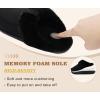 imageCOFACE Womens Memory Foam Cushion Slippers Warm Cozy Fuzzy Faux Fur Winter House Shoes Moccasin Indoor Outdoor With Arch Support Rubber SoleBlack
