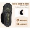 imageCOFACE Womens Memory Foam Cushion Slippers Warm Cozy Fuzzy Faux Fur Winter House Shoes Moccasin Indoor Outdoor With Arch Support Rubber SoleBlack V