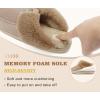 imageCOFACE Womens Memory Foam Cushion Slippers Warm Cozy Fuzzy Faux Fur Winter House Shoes Moccasin Indoor Outdoor With Arch Support Rubber SoleCream