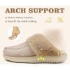 imageCOFACE Womens Memory Foam Cushion Slippers Warm Cozy Fuzzy Faux Fur Winter House Shoes Moccasin Indoor Outdoor With Arch Support Rubber SoleCream