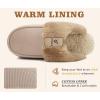 imageCOFACE Womens Memory Foam Cushion Slippers Warm Cozy Fuzzy Faux Fur Winter House Shoes Moccasin Indoor Outdoor With Arch Support Rubber SoleCream