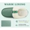 imageCOFACE Womens Memory Foam Cushion Slippers Warm Cozy Fuzzy Faux Fur Winter House Shoes Moccasin Indoor Outdoor With Arch Support Rubber SoleGreen