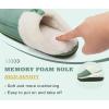 imageCOFACE Womens Memory Foam Cushion Slippers Warm Cozy Fuzzy Faux Fur Winter House Shoes Moccasin Indoor Outdoor With Arch Support Rubber SoleGreen