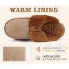 imageCOFACE Womens Memory Foam Cushion Slippers Warm Cozy Fuzzy Faux Fur Winter House Shoes Moccasin Indoor Outdoor With Arch Support Rubber SoleKhaki Brown