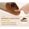 imageCOFACE Womens Memory Foam Cushion Slippers Warm Cozy Fuzzy Faux Fur Winter House Shoes Moccasin Indoor Outdoor With Arch Support Rubber SoleKhaki Brown
