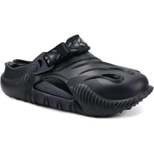imageCOFACE Mens Recovery Clogs Comfortable Walking Thick Cushion Sandals Sport Casual Orthopedic Mules with Plantar Fasciitis Arch SupportBlack
