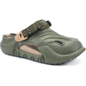 imageCOFACE Mens Recovery Clogs Comfortable Walking Thick Cushion Sandals Sport Casual Orthopedic Mules with Plantar Fasciitis Arch SupportGreen Beige