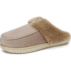 imageCOFACE Womens Memory Foam Cushion Slippers Warm Cozy Fuzzy Faux Fur Winter House Shoes Moccasin Indoor Outdoor With Arch Support Rubber SoleCream