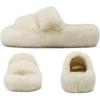 imageCOFACE Womens Fuzzy Slippers Memory Foam Open Toe Slip On House Shoes Size 511Beige