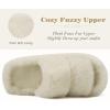 imageCOFACE Womens Fuzzy Slippers Memory Foam Open Toe Slip On House Shoes Size 511Beige