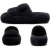 imageCOFACE Womens Fuzzy Slippers Memory Foam Open Toe Slip On House Shoes Size 511Black