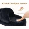 imageCOFACE Womens Fuzzy Slippers Memory Foam Open Toe Slip On House Shoes Size 511Black