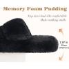 imageCOFACE Womens Fuzzy Slippers Memory Foam Open Toe Slip On House Shoes Size 511Black