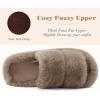 imageCOFACE Womens Fuzzy Slippers Memory Foam Open Toe Slip On House Shoes Size 511Brown