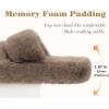 imageCOFACE Womens Fuzzy Slippers Memory Foam Open Toe Slip On House Shoes Size 511Brown