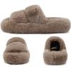 imageCOFACE Womens Fuzzy Slippers Memory Foam Open Toe Slip On House Shoes Size 511Brown