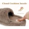 imageCOFACE Womens Fuzzy Slippers Memory Foam Open Toe Slip On House Shoes Size 511Brown