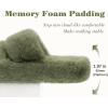 imageCOFACE Womens Fuzzy Slippers Memory Foam Open Toe Slip On House Shoes Size 511Green