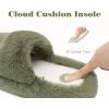 imageCOFACE Womens Fuzzy Slippers Memory Foam Open Toe Slip On House Shoes Size 511Green