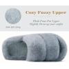 imageCOFACE Womens Fuzzy Slippers Memory Foam Open Toe Slip On House Shoes Size 511Grey
