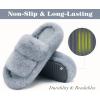 imageCOFACE Womens Fuzzy Slippers Memory Foam Open Toe Slip On House Shoes Size 511Grey
