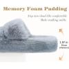 imageCOFACE Womens Fuzzy Slippers Memory Foam Open Toe Slip On House Shoes Size 511Grey