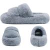 imageCOFACE Womens Fuzzy Slippers Memory Foam Open Toe Slip On House Shoes Size 511Grey