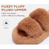 imageCOFACE Womens Fuzzy Slippers Memory Foam Open Toe Slip On House Shoes Size 511Khaki