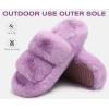 imageCOFACE Womens Fuzzy Slippers Memory Foam Open Toe Slip On House Shoes Size 511Purple