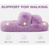 imageCOFACE Womens Fuzzy Slippers Memory Foam Open Toe Slip On House Shoes Size 511Purple