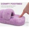 imageCOFACE Womens Fuzzy Slippers Memory Foam Open Toe Slip On House Shoes Size 511Purple