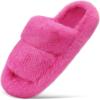 imageCOFACE Womens Fuzzy Slippers Memory Foam Open Toe Slip On House Shoes Size 511Rose