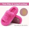 imageCOFACE Womens Fuzzy Slippers Memory Foam Open Toe Slip On House Shoes Size 511Rose