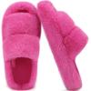 imageCOFACE Womens Fuzzy Slippers Memory Foam Open Toe Slip On House Shoes Size 511Rose