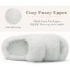 imageCOFACE Womens Fuzzy Slippers Memory Foam Open Toe Slip On House Shoes Size 511White