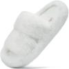 imageCOFACE Womens Fuzzy Slippers Memory Foam Open Toe Slip On House Shoes Size 511White