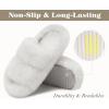 imageCOFACE Womens Fuzzy Slippers Memory Foam Open Toe Slip On House Shoes Size 511White