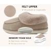 imageCOFACE Womens Memory Foam House Slippers Arch Support Moccasin Winter Shoes Ladies Warm Fuzzy Faux Fur Collar With Indoor Outdoor Rubber SoleBeige Yellow