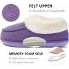 imageCOFACE Womens Memory Foam House Slippers Arch Support Moccasin Winter Shoes Ladies Warm Fuzzy Faux Fur Collar With Indoor Outdoor Rubber SolePurple