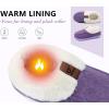 imageCOFACE Womens Memory Foam House Slippers Arch Support Moccasin Winter Shoes Ladies Warm Fuzzy Faux Fur Collar With Indoor Outdoor Rubber SolePurple