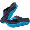 image:imageCOFACE Men Orthopedic Footbed Flip Flops Fabric Toe Post Beach Sandals Size 715Dark BlueLight Blue