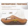 image:imageCOFACE Men Orthopedic Footbed Flip Flops Fabric Toe Post Beach Sandals Size 715KhakiBrown