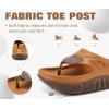 image:imageCOFACE Men Orthopedic Footbed Flip Flops Fabric Toe Post Beach Sandals Size 715KhakiBrown