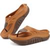 image:imageCOFACE Men Orthopedic Footbed Flip Flops Fabric Toe Post Beach Sandals Size 715KhakiBrown