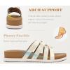 image:imageCOFACE Womens Dressy Orthotic Sandals Trendy Square Toe Comfortable Thick Athletic Cushion Recovery Walking Slides Lightweight Yoga Foam Flat with Plantar Fasciitis Arch SupportWhite Khaki