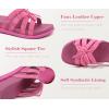 image:imageCOFACE Womens Dressy Orthotic Sandals Trendy Square Toe Comfortable Thick Athletic Cushion Recovery Walking Slides Lightweight Yoga Foam Flat with Plantar Fasciitis Arch SupportRose