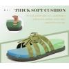 image:imageCOFACE Womens Dressy Orthotic Sandals Trendy Square Toe Comfortable Thick Athletic Cushion Recovery Walking Slides Lightweight Yoga Foam Flat with Plantar Fasciitis Arch SupportGreen