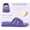 image:imageCOFACE Womens Dressy Orthotic Sandals Trendy Square Toe Comfortable Thick Athletic Cushion Recovery Walking Slides Lightweight Yoga Foam Flat with Plantar Fasciitis Arch SupportPurple